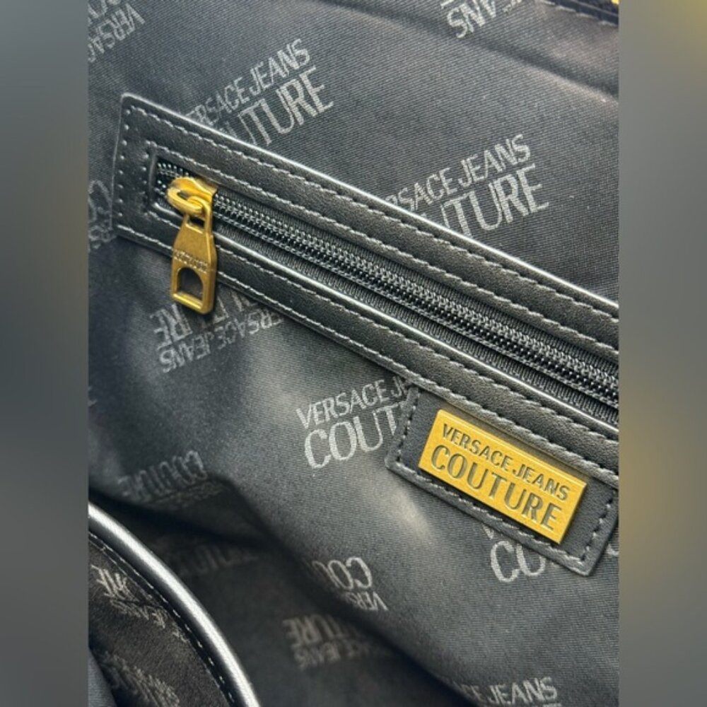🆕 VERSACE JEANS COUTURE 🧿 NWT Black Thelma Tote Shopper + Scarf - Picture 12 of 16